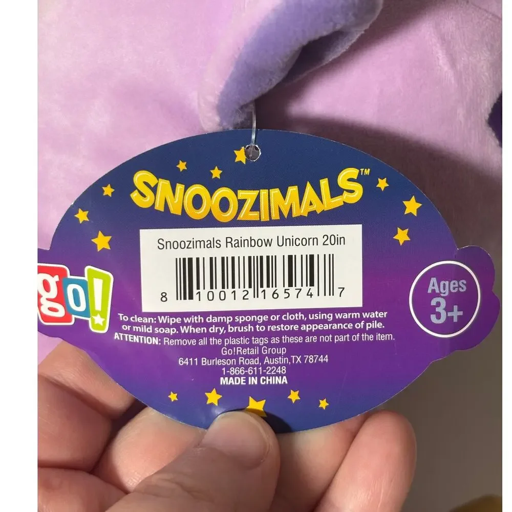 Snoozimals NWT Purple Unicorn Pillow Plush 20